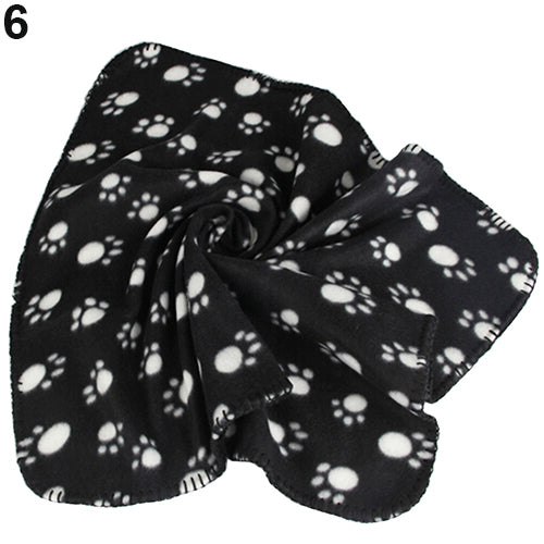 Invierno cálido mascota pata estampado gato/perro cachorro suave manta polar cama cojín estera cubierta