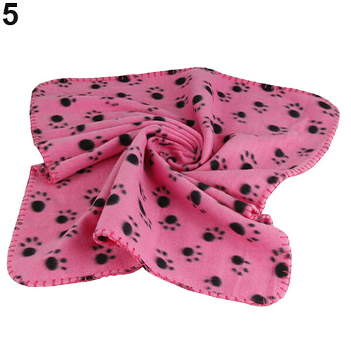 Invierno cálido mascota pata estampado gato/perro cachorro suave manta polar cama cojín estera cubierta