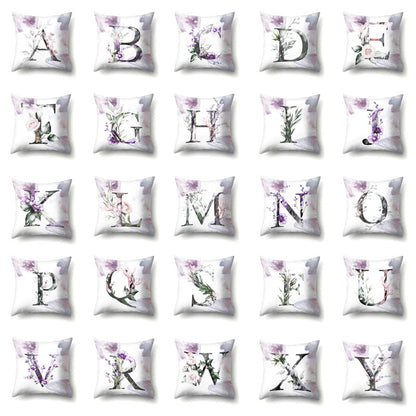 Watercolor Painting A-Z Letters Throw Pillow Case Sofa Bed Decor Cushion Cover