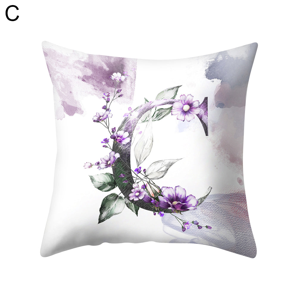 Watercolor Painting A-Z Letters Throw Pillow Case Sofa Bed Decor Cushion Cover