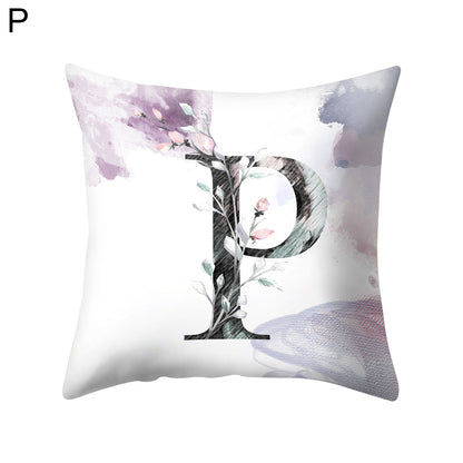 Watercolor Painting A-Z Letters Throw Pillow Case Sofa Bed Decor Cushion Cover