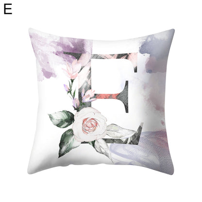 Watercolor Painting A-Z Letters Throw Pillow Case Sofa Bed Decor Cushion Cover