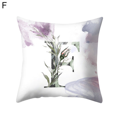 Watercolor Painting A-Z Letters Throw Pillow Case Sofa Bed Decor Cushion Cover