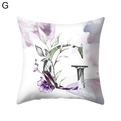 Watercolor Painting A-Z Letters Throw Pillow Case Sofa Bed Decor Cushion Cover