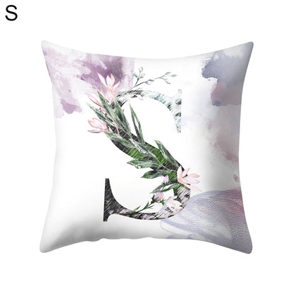 Watercolor Painting A-Z Letters Throw Pillow Case Sofa Bed Decor Cushion Cover