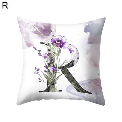 Watercolor Painting A-Z Letters Throw Pillow Case Sofa Bed Decor Cushion Cover