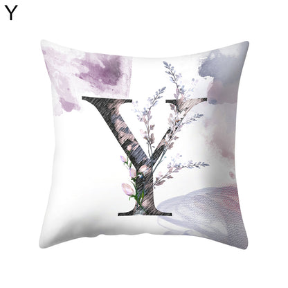 Watercolor Painting A-Z Letters Throw Pillow Case Sofa Bed Decor Cushion Cover