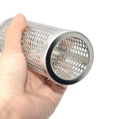 BBQ Stainless Steel Perforated Mesh Smoke Gadget Barbecue Round/Square Tube Tool