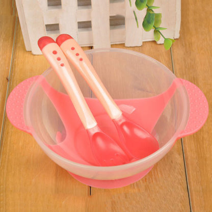 Baby Child Kids Suction Cup Training Feeding Bowl + Spoon + Fork Tableware Set