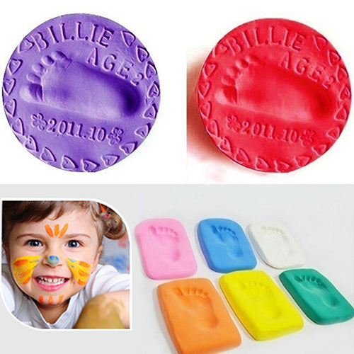 2 Pack Air Drying Soft Clay Baby Handprint Footprint Imprint Casting Record Growing