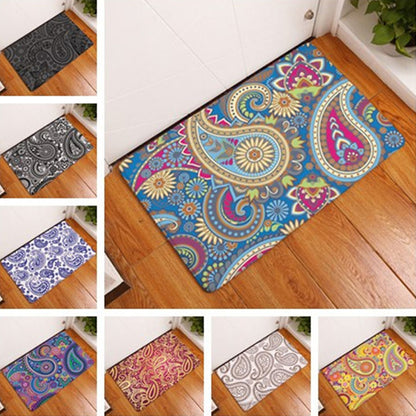 40 x 60cm Durable Flowers Paisley Print Entryway Doormat Decorative Non-Slip Mat