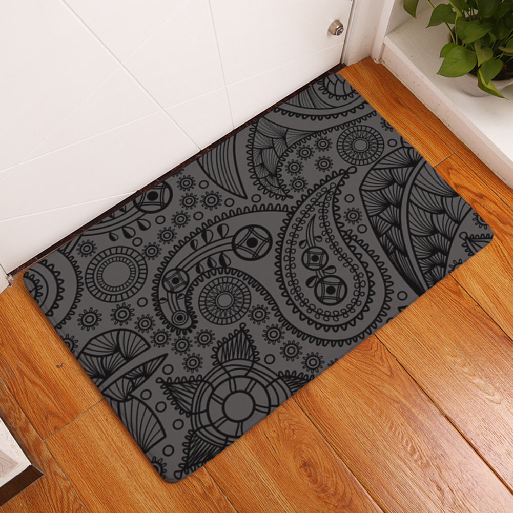 40 x 60cm Durable Flowers Paisley Print Entryway Doormat Decorative Non-Slip Mat