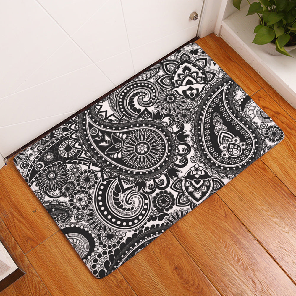 40 x 60cm Durable Flowers Paisley Print Entryway Doormat Decorative Non-Slip Mat