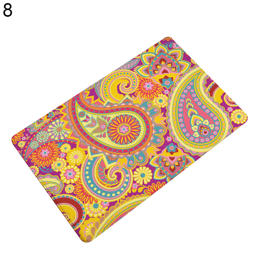 40 x 60cm Durable Flowers Paisley Print Entryway Doormat Decorative Non-Slip Mat