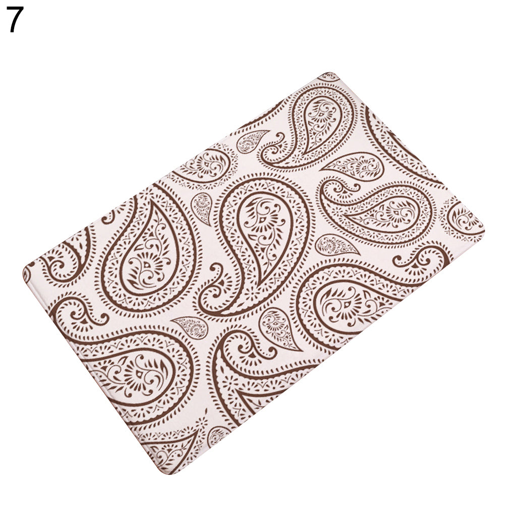 40 x 60cm Durable Flowers Paisley Print Entryway Doormat Decorative Non-Slip Mat