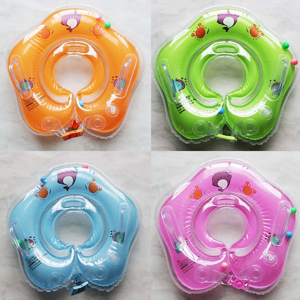 Baby Newborn Infants Bath Swimming Aids Neck Float Inflatable Safety Ring