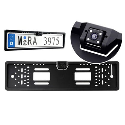 4 LEDs Waterproof Car License Plate Frame Auto Reverse Rear View Backup Camera