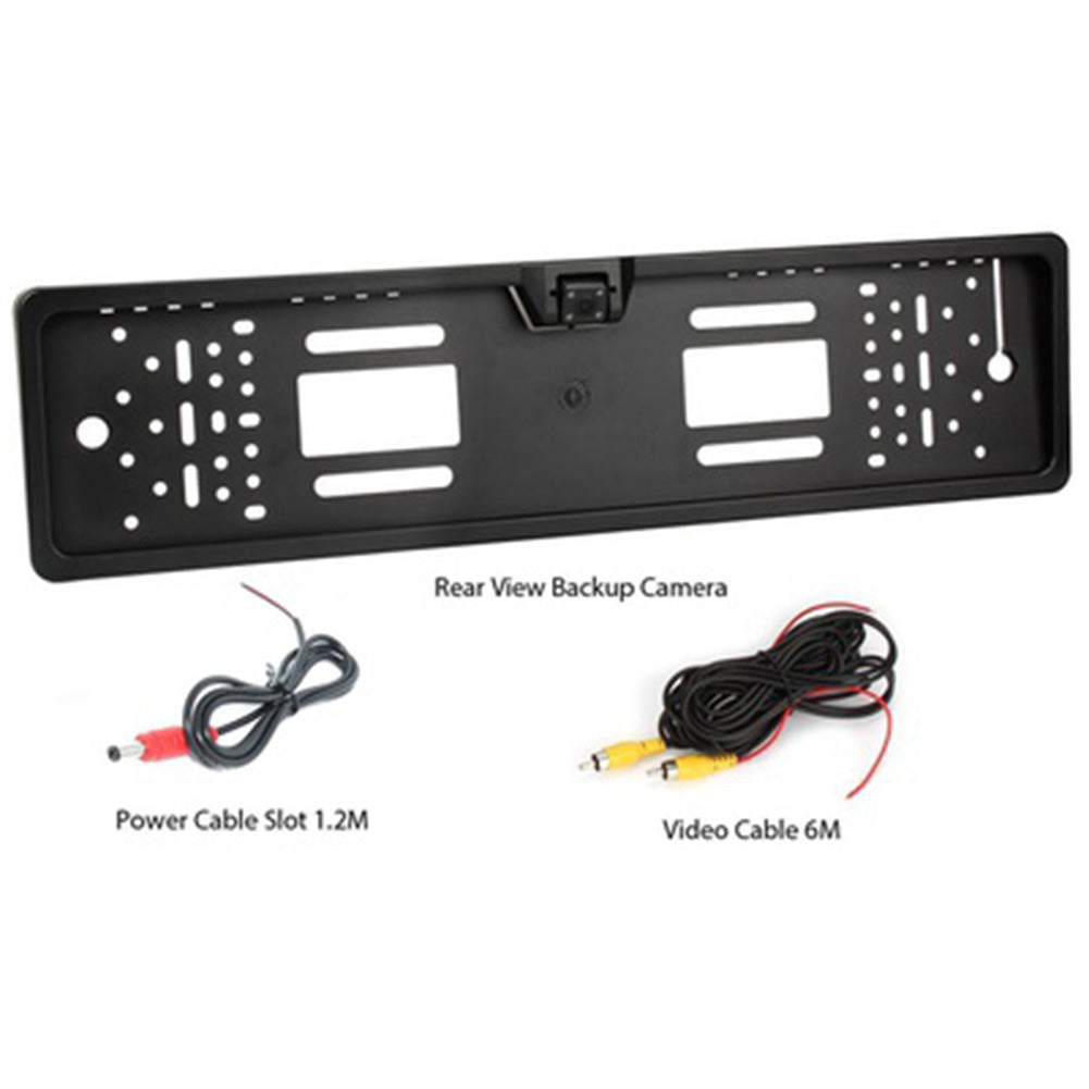 4 LEDs Waterproof Car License Plate Frame Auto Reverse Rear View Backup Camera