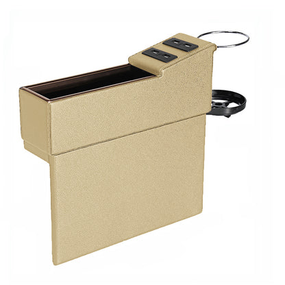 Caja organizadora de almacenamiento de bolsillo para asiento de coche, 4USB, portavasos, cargador, herramienta de regalo