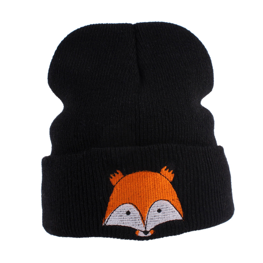 Winter Kids Toddlers Baby Girls Boys Fox Pattern Knitted Warm Hat Beanie Cap