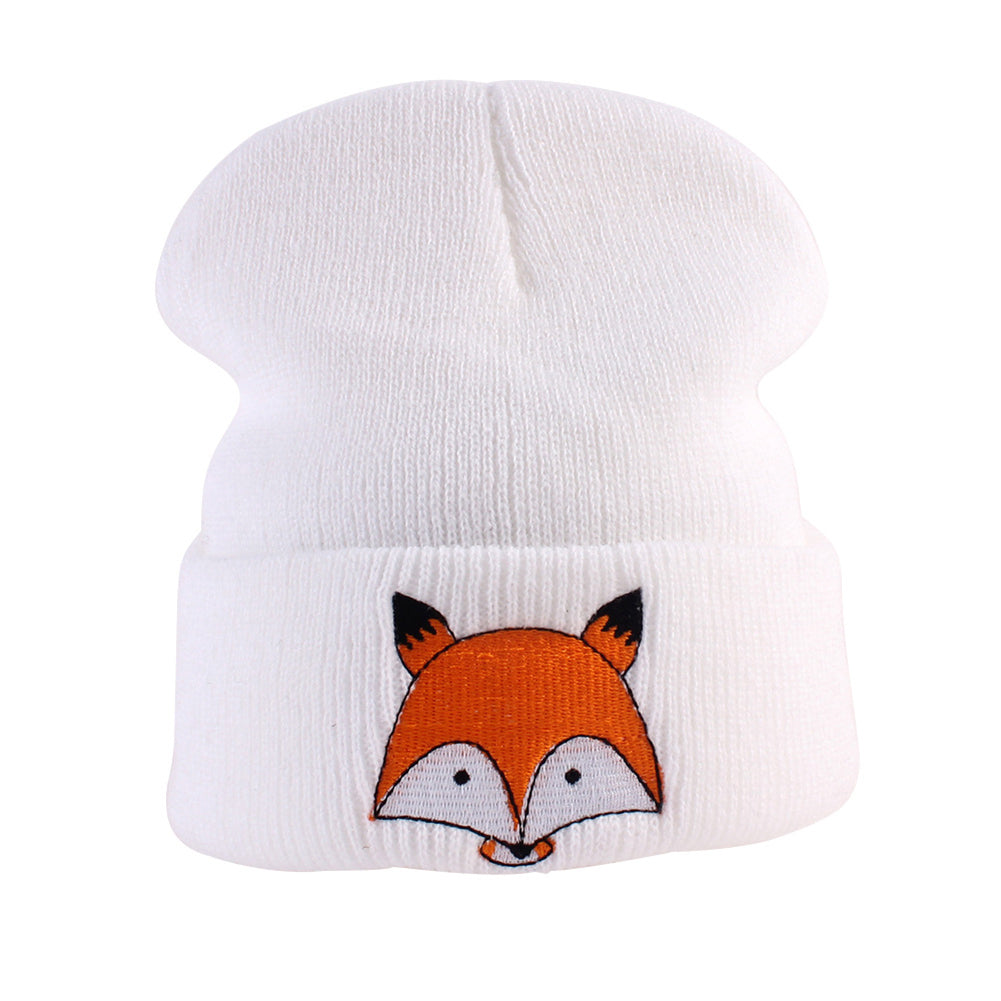 Winter Kids Toddlers Baby Girls Boys Fox Pattern Knitted Warm Hat Beanie Cap