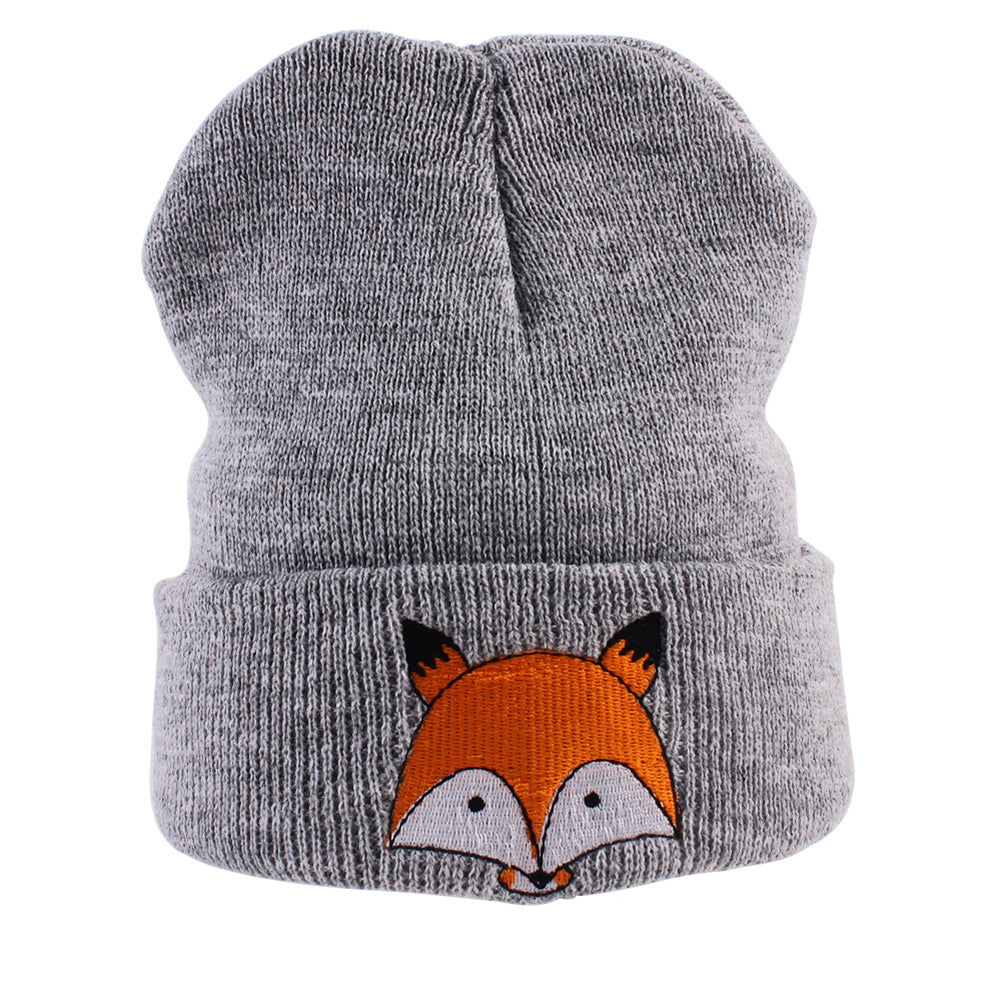 Winter Kids Toddlers Baby Girls Boys Fox Pattern Knitted Warm Hat Beanie Cap