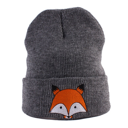 Winter Kids Toddlers Baby Girls Boys Fox Pattern Knitted Warm Hat Beanie Cap