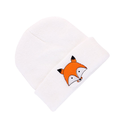 Winter Kids Toddlers Baby Girls Boys Fox Pattern Knitted Warm Hat Beanie Cap