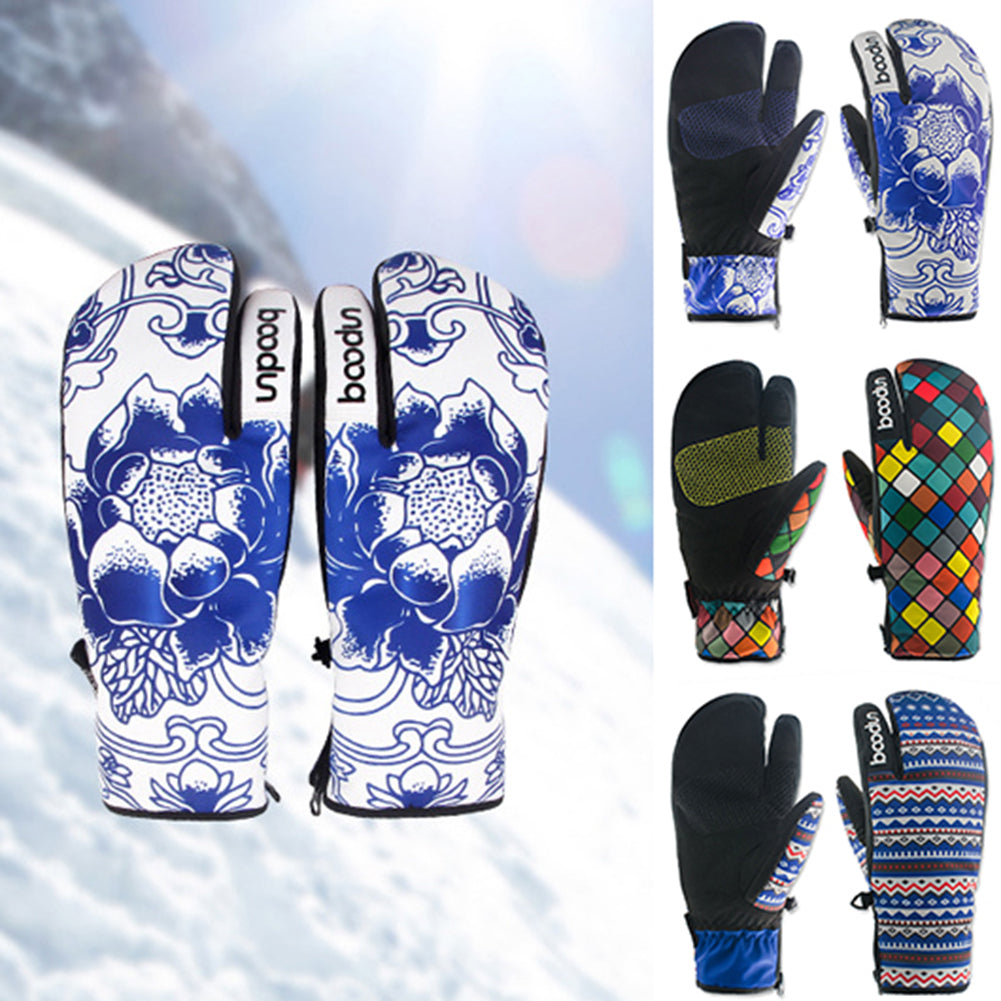 Guantes de invierno para mujer, resistentes al viento, impermeables, antideslizantes, para patinaje, esquí, manoplas cálidas