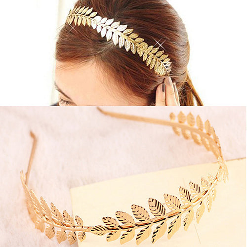 Women Punk Laurel Leaf Branch Leaves Headband Party Prom Hair Band Jewelry