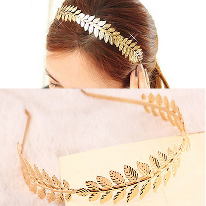 Women Punk Laurel Leaf Branch Leaves Headband Party Prom Hair Band Jewelry