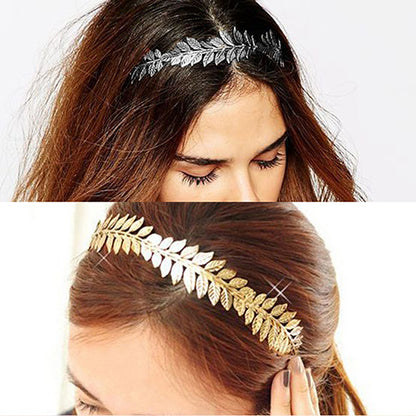 Women Punk Laurel Leaf Branch Leaves Headband Party Prom Hair Band Jewelry