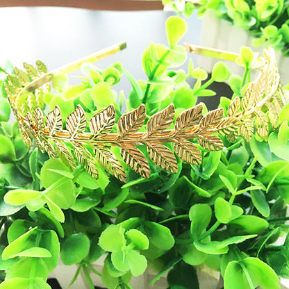 Women Punk Laurel Leaf Branch Leaves Headband Party Prom Hair Band Jewelry