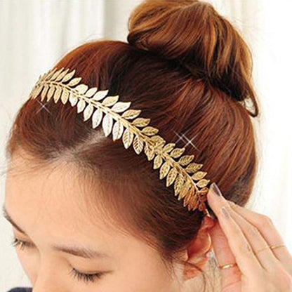 Women Punk Laurel Leaf Branch Leaves Headband Party Prom Hair Band Jewelry