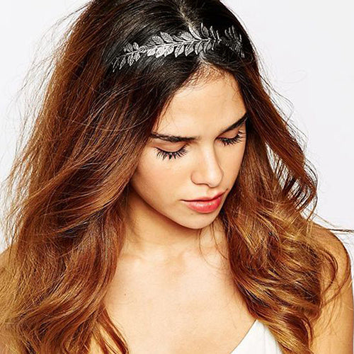 Mujeres Punk Laurel Leaf Branch Leaves Diadema Fiesta Prom Hair Band Joyería