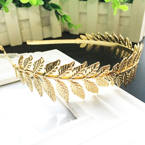 Women Punk Laurel Leaf Branch Leaves Headband Party Prom Hair Band Jewelry