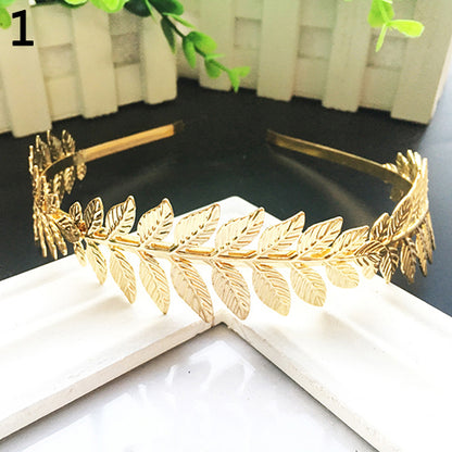 Mujeres Punk Laurel Leaf Branch Leaves Diadema Fiesta Prom Hair Band Joyería