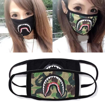 1Pc Fashion Black/Camouflage Shark Mouth-muffle Anti-dust Cotton Face Mask