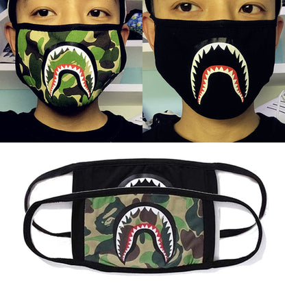 1Pc Fashion Black/Camouflage Shark Mouth-muffle Anti-dust Cotton Face Mask