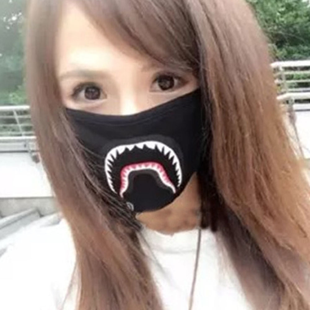 1Pc Fashion Black/Camouflage Shark Mouth-muffle Anti-dust Cotton Face Mask