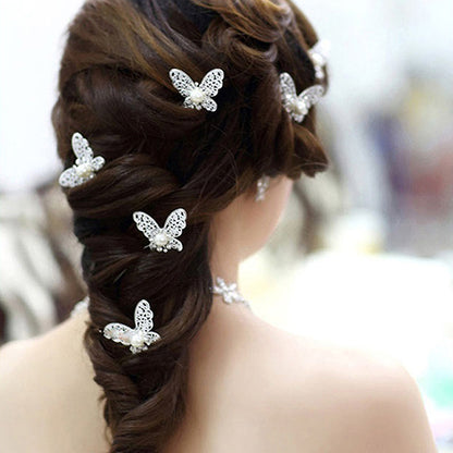 6 Pcs Butterfly U Shaped Hairpin Headwear