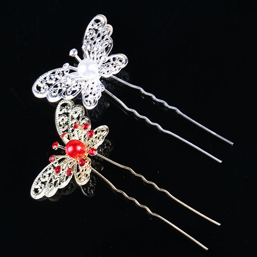 6 Pcs Butterfly U Shaped Hairpin Headwear