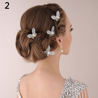 6 Pcs Butterfly U Shaped Hairpin Headwear