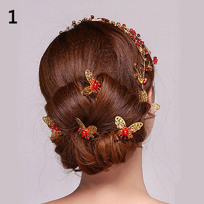 6 Pcs Butterfly U Shaped Hairpin Headwear