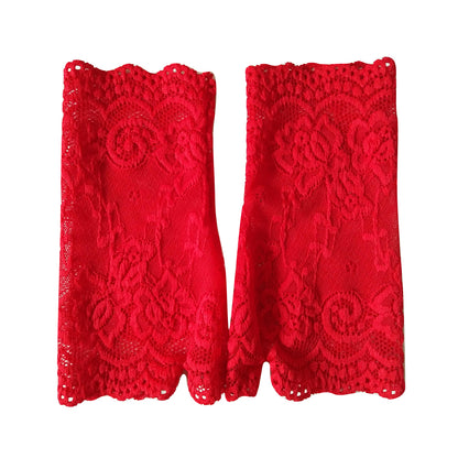 Guantes sexis de encaje sin dedos para mujer, protección solar para conducir, protección UV, para fiesta de boda