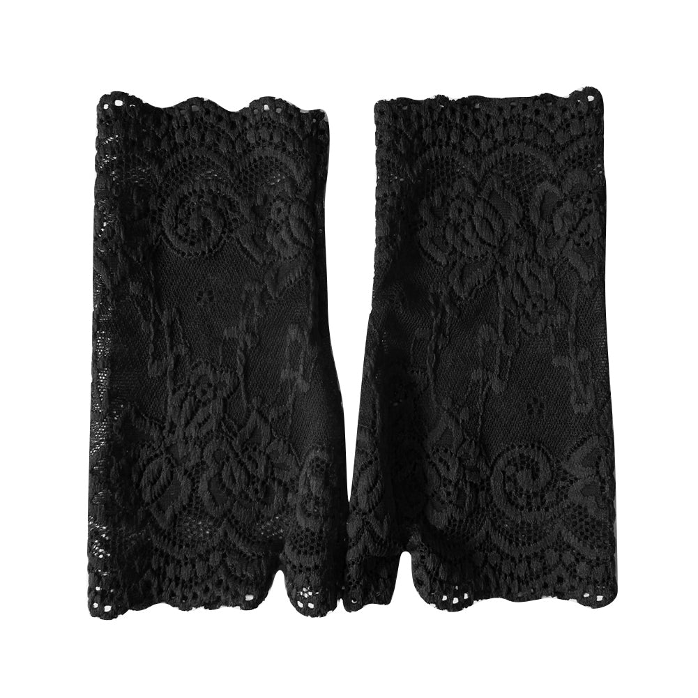 Guantes sexis de encaje sin dedos para mujer, protección solar para conducir, protección UV, para fiesta de boda