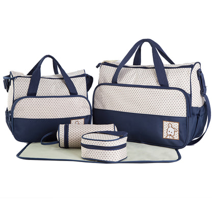 Conjunto de bolsa de pañales para cochecito de bebé, bolso de maternidad de gran capacidad, 5 uds.