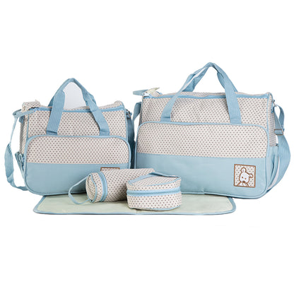 Conjunto de bolsa de pañales para cochecito de bebé, bolso de maternidad de gran capacidad, 5 uds.