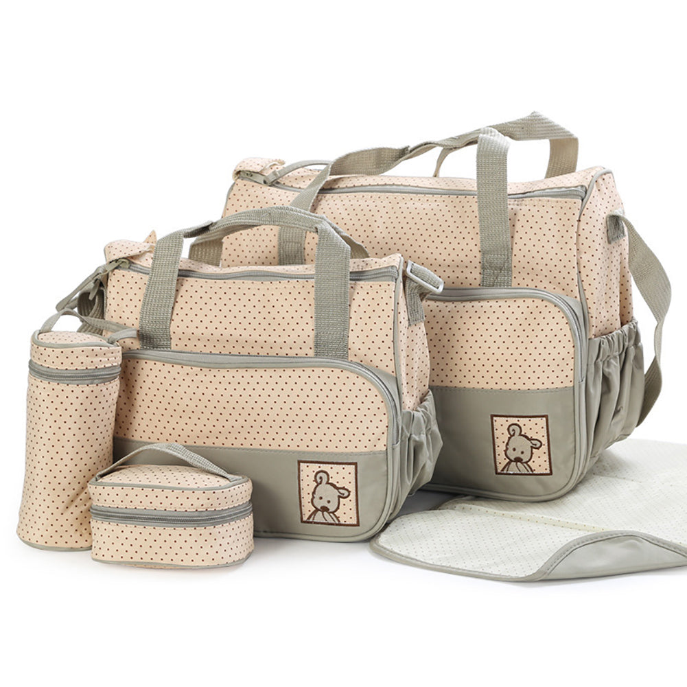 Conjunto de bolsa de pañales para cochecito de bebé, bolso de maternidad de gran capacidad, 5 uds.