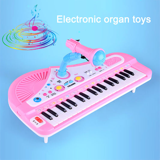 37 Keys Electronic Piano with Microphone Kids Playing Musical Instrument Toy